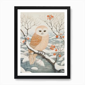 Winter Bird Painting Owl 2 Art Print