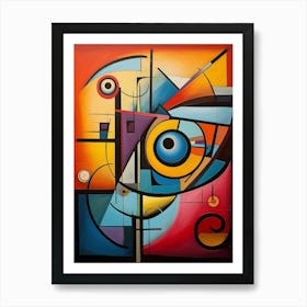 Abstract Modern Cubism Colorful Style Painting 5 Art Print