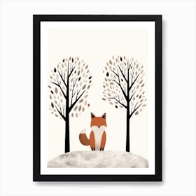 Cute Minimal Fox Illustration 5 Art Print