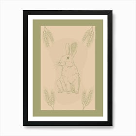 Rabbit With Wheat Art Print