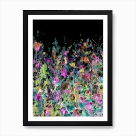 Dark Floral Meadow Art Print