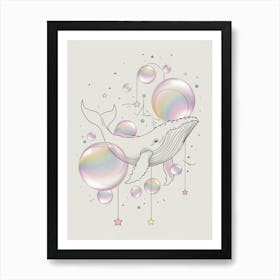 Whale With Bubbles Art Print