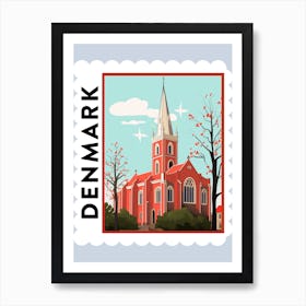 Denmark 3 Travel Stamp Poster Art Print