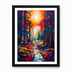 Fauvist Sunset Forest Art Print