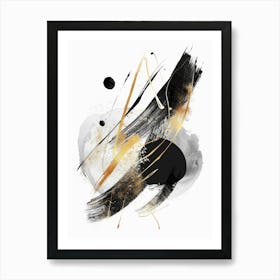 Abstract Black And Gold Painting 47 Art Print