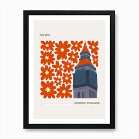 Big Ben   London, England, Warm Colours Illustration Travel Poster 2 Art Print