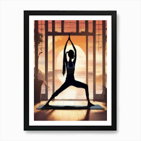 faceless Yoga Pose 1 Art Print