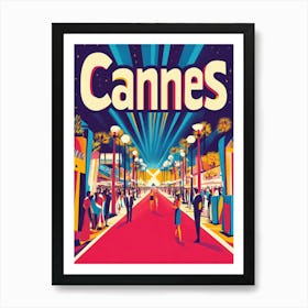 Aihrgdesign A 1970s Inspired Travel Poster For Cannes Art Print