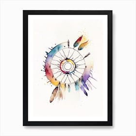 Native American Medicine Wheel 1 Symbol Minimal Watercolour Art Print
