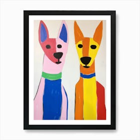 Colourful Kids Animal Art Dingo Art Print