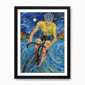 Triathlon In The Style Of Van Gogh3 Art Print