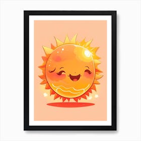 Solar Flare Kawaii Kids Space Art Print