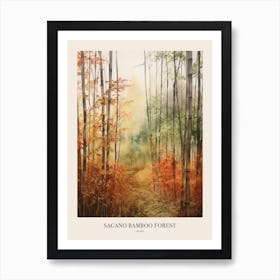 Autumn Forest Landscape Sagano Bamboo Forest Japan 2 Poster Art Print