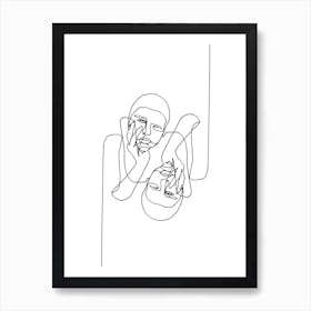 Karl Reversed Line Art Print