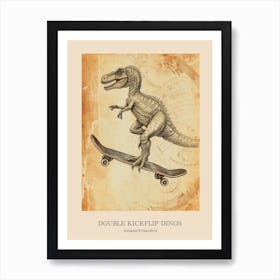 Giganotosaurus Vintage Dinosaur Poster 1 Art Print