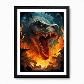 Dragons And Fire Art Print