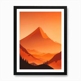 Misty Mountains Vertical Background In Orange Tone 19 Art Print