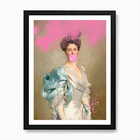 Lady Blowing Bubbles 1 Art Print