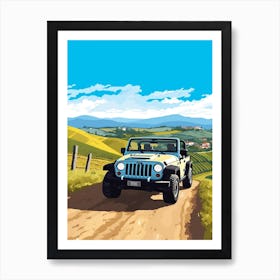 A Jeep Wrangler In The Tuscany Italy Illustration 4 Art Print