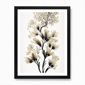 Joshua Tree Pattern Gold And Black (3) Art Print