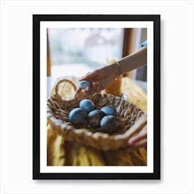 Easter Eggs In A Basket 3 Art Print