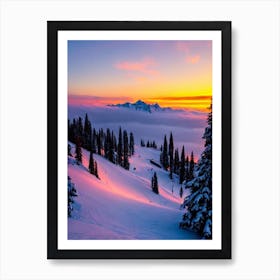 Kitzsteinhorn, Austria 2 Sunrise Skiing Poster Art Print