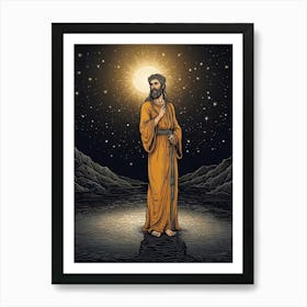 Jesus In The Water Art Print