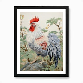 Ohara Koson Inspired Bird Painting Rooster 4 Art Print