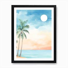 Watercolour Of Seven Mile Beach   Grand Cayman Cayman Islands 1 Art Print