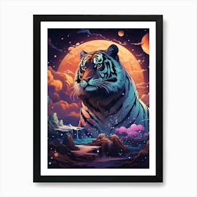 Tiger In Space 1 Art Print