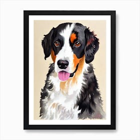 English Setter 2 Watercolour Dog Art Print