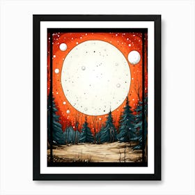 Moon Night Nature Dream Sky Night Sky Fantasy Star Moonlight Landscape Mountain Earth Art Print