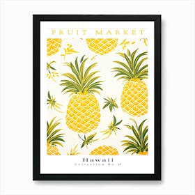 Pineapple Fruit Poster Gift Hawaii Market Art Print