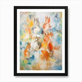 Squirrel Abstract Expressionism 4 Art Print
