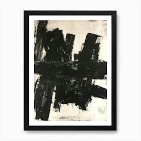 Abstract Black And White Painting 27 Art Print