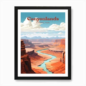 Canyonlands National Park Utah Mountain Travel Art Illustration Art Print