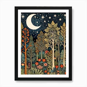 William Morris Night In The Forest 5 Poster