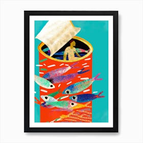 Man Trapped In A Sardines Can Art Print
