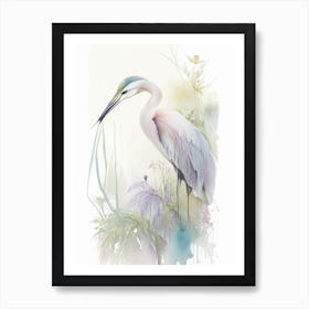Cocoi Heron Gouache 1 Art Print