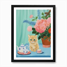 Animals Having Tea   Cat Kittens 3 Art Print