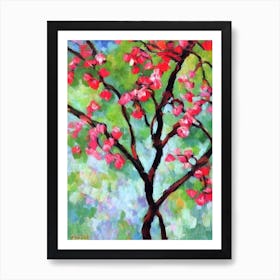 Hawthorn tree Abstract Block Colour Art Print