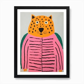 Pink Polka Dot Siberian Tiger 2 Art Print