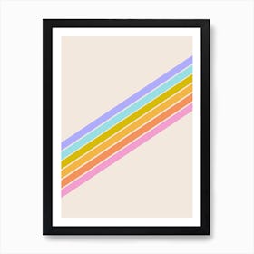 Retro Rainbow Stripe Art Print