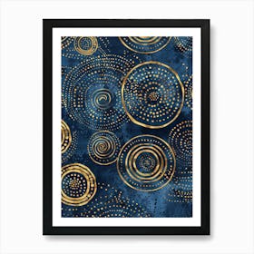 Gold Circles 1 Art Print