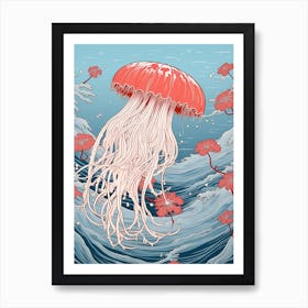 Sea Nettle Jellyfish Japanese Illustration 2 Art Print