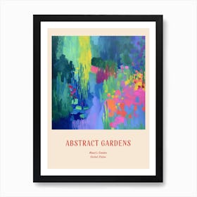 Colourful Gardens Monets Garden Usa 4 Red Poster Art Print