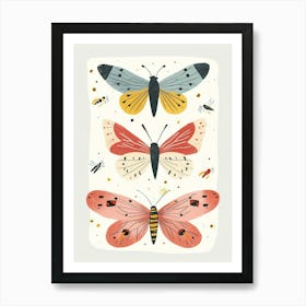 Colourful Insect Illustration Butterfly 15 Art Print