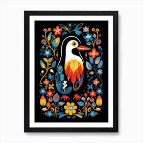 Folk Bird Illustration Penguin 3 Art Print