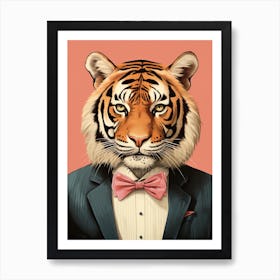 Tiger Illustrations Wearing A Tuxedo 8 Art Print