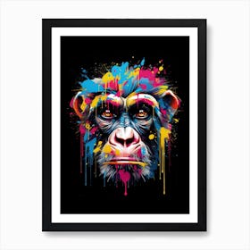 Monkey head wall painted art Art Print